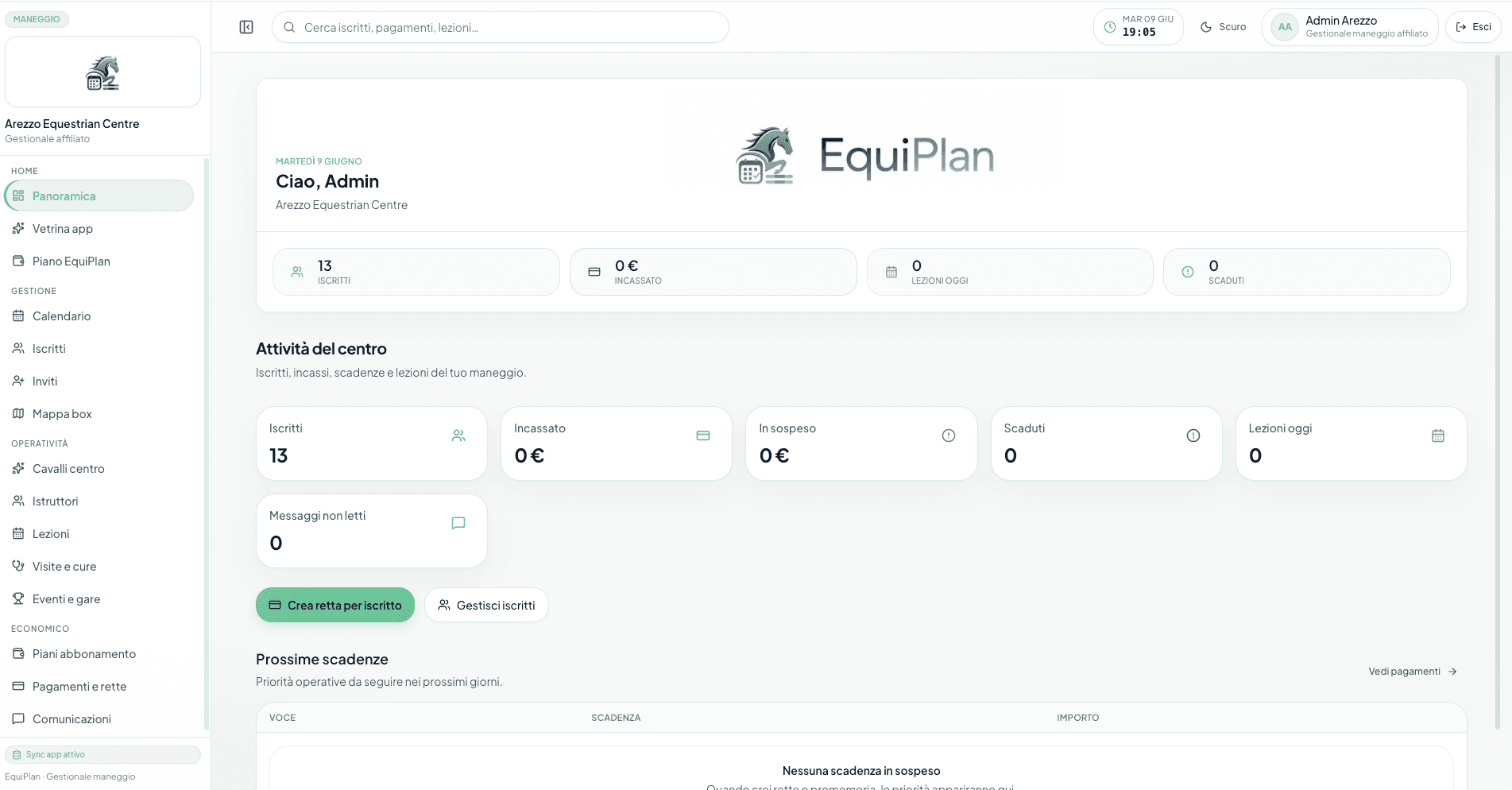 EquiPlan CRM dashboard